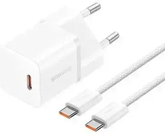 Baseus GaN5 Fast Charger (mini) 1C 20W USB Type-C (белый)