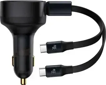 Baseus Enjoyment Retractable 2-in-1 Car Charger C+C 33W C00035500111-00