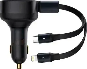 Baseus Enjoyment Retractable 2-in-1 Car Charger C+L 30W CGTX000001