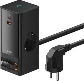 Baseus PowerCombo Digital PowerStrip 2AC+1U+1C+Retractable-C 65W PSLR000301 (черный)