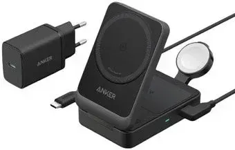 Anker MagGo Wireless Charging Station Foldable 3-in-1 B2557 25W (черный)