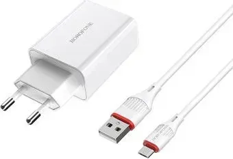 Borofone BA21A microUSB (белый)