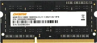 Digma 4ГБ DDR3 SODIMM 1600 МГц DGMAS31600004S