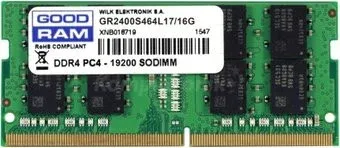 GOODRAM 16GB DDR4 SODIMM PC4-19200 GR2400S464L17/16G