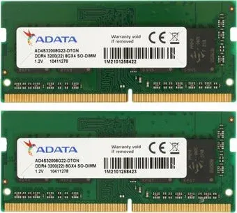 ADATA Premier 2x8ГБ DDR4 SODIMM 3200 МГц AD4S32008G22-DTGN