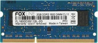 Foxline 8GB DDR3 SODIMM PC3-12800 FL1600D3S11L-8G