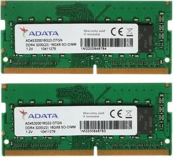 ADATA Premier 2x16ГБ DDR4 SODIMM 3200 МГц AD4S320016G22-DTGN