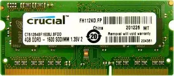 Crucial 4GB DDR3 SO-DIMM PC3-12800 (CT51264BF160BJ)