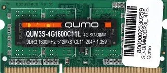 QUMO 4GB DDR3 SODIMM PC3-12800 QUM3S-4G1600C11L