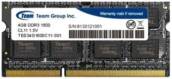Team Elite 4GB DDR3 SODIMM PC3-12800 [TED34G1600C11-S01]