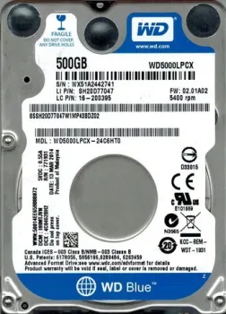 WD 500GB (WD5000LPCX-24C6HT0)