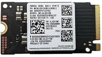 Samsung PM991A 512GB MZALQ512HBLU-00BL2