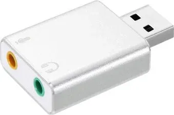USBTOP USB Hi-Fi3D 2.1/7.1 (серебристый, без кабеля)
