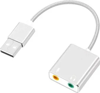 USBTOP USB Hi-Fi 3D 2.1/7.1 (серебристый, с кабелем)