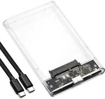 USBTOP SATA – USB3.1 Type-C (для жесткого диска SSD/HDD 2.5”, прозрачный)