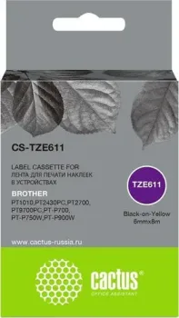 CACTUS CS-TZE611 (аналог Brother TZE611)