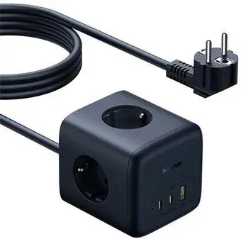 Baseus EnerFill FA11 Cube Power Strip 3AC+1U+2C 67W EU E00082100123-00 (1.5 м, черный)