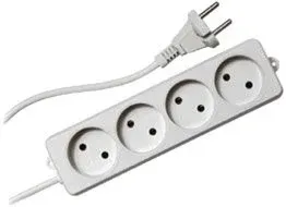 Гарнизон 4 розетки, белый, 3 м (EL-NL4-W-3)