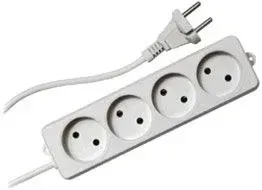 Гарнизон 4 розетки, белый, 2 м (EL-NL4-W-2)
