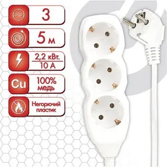Sonnen U-135G 511433 (3 розетки, 5м)