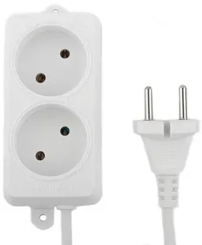 Гарнизон 2 розетки, белый, 2 м (EL-NL2-W-2)