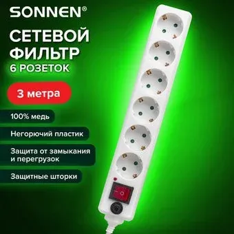 Sonnen U-363 511426 (6 розеток, 3м)