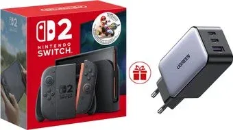 Nintendo Switch 2 (Mario Kart World Bundle) + зарядное устройство Ugreen CD244 10335 по акции