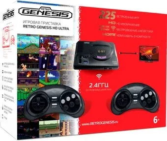 Retro Genesis HD Ultra (2 геймпада, 225 игр)
