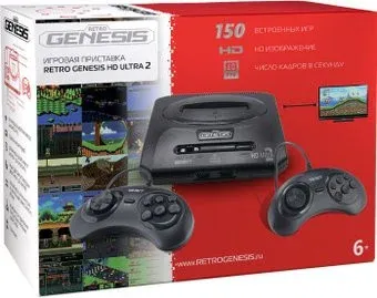 Retro Genesis HD Ultra 2 (2 проводных геймпада, 150 игр)
