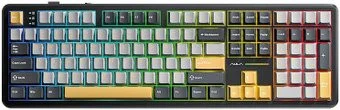 AULA F108 (черный/желтый/серый, Aula Volcanic Pink, без кириллицы)
