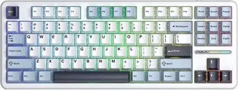 AULA F87 (белый/голубой/черный)