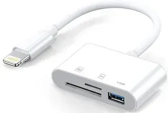 USBTOP Lightning - USB3.0/TF/SD (белый)