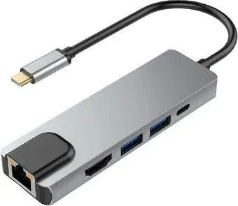 USBTOP 5in1 USB3.1 Type-C - HDMI/2x USB3.0/USB-C/RJ45 (1000 Mbps)