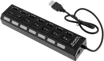 USBTOP USB2.0 Type-A - 7x USB2.0 с выключателями
