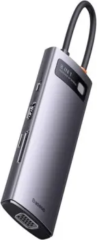 Baseus Metal Gleam Series 8-in-1 Multifunctional Type-C HUB Docking Station Gray WKWG050013