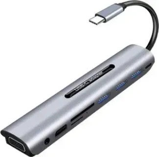 USBTOP USB3.1 Type-C - 3xUSB3.0/Type-C/HDMI/VGA/3.5/TF/SD