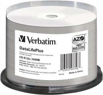 Verbatim 700Mb 52x 43756 (50 шт.)
