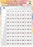 Сложение и вычитание в пределах 100. Многоразовый тренажёр - 2018 год