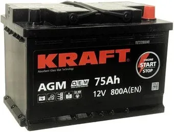 KRAFT AGM R+ (75 А·ч)