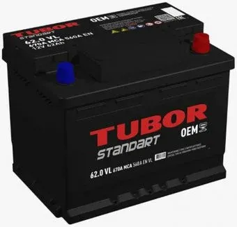 Tubor Standart R+ (62 А·ч)