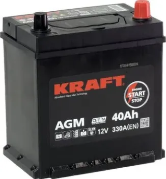 KRAFT AGM R+ 330A с бортом (40 А·ч)