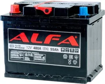 ALFA Hybrid 55 L+ (55 А·ч)