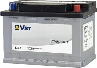 VST Стандарт L3-1 74 R+ (74 А·ч)