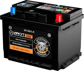 Иркут 6CT-60VL-R SMF-LB2EU (60 А·ч)