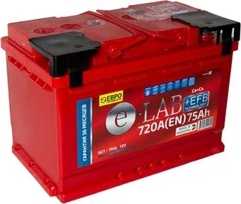 E-Lab 6СТ-75R + EFB (75 А·ч)
