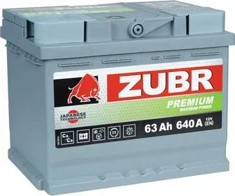 Zubr Premium Yuasa R+ Турция (63 А·ч)