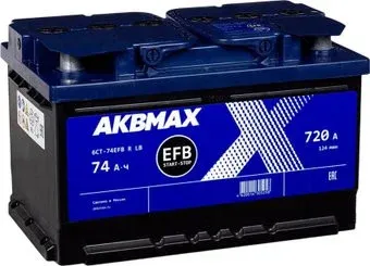AKBMAX EFB R+ низ. (74 А·ч)