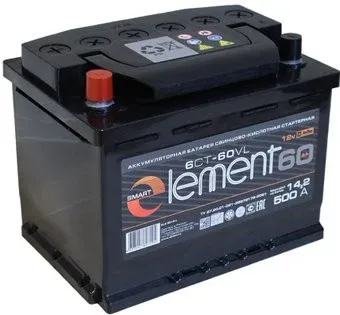 Smart Element 6СТ-60 рус. L+ (60 А·ч)