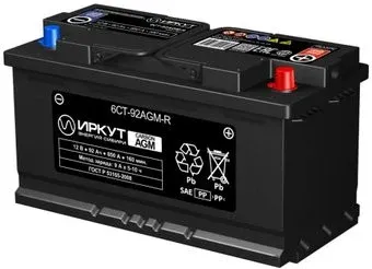 Иркут 6СТ-92AGM-R (92 А·ч)