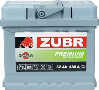 Zubr Premium Yuasa R+ Турция (52 А·ч)